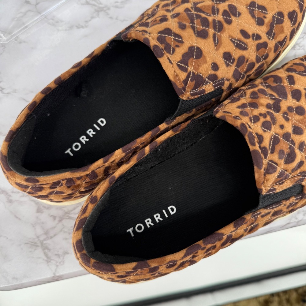 torrid Brown Leopard Print Slip-On Sneakers 9.5W - Picture 2 of 6